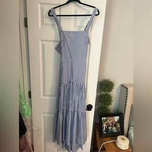 Banana republic midi dress blue and white stripe